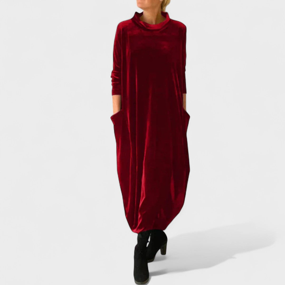Elegant feminine everyday midi dress for women | Marisandra -3
