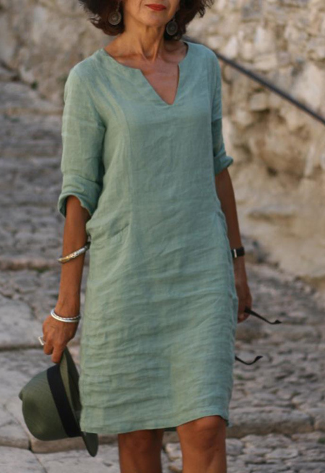 Classic flowy everyday dress for women | Elvy -7