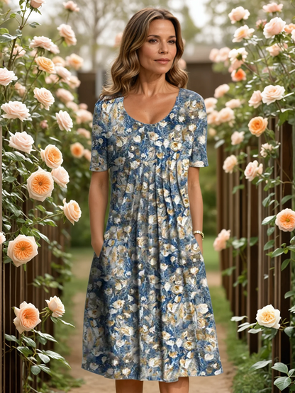 Classic elegant flowy dress for women | Marianne -3