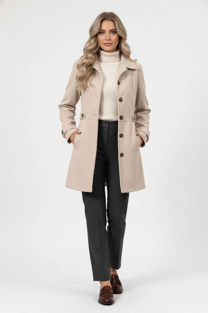 Classic elegant insulated coat for women | Caurelle -6