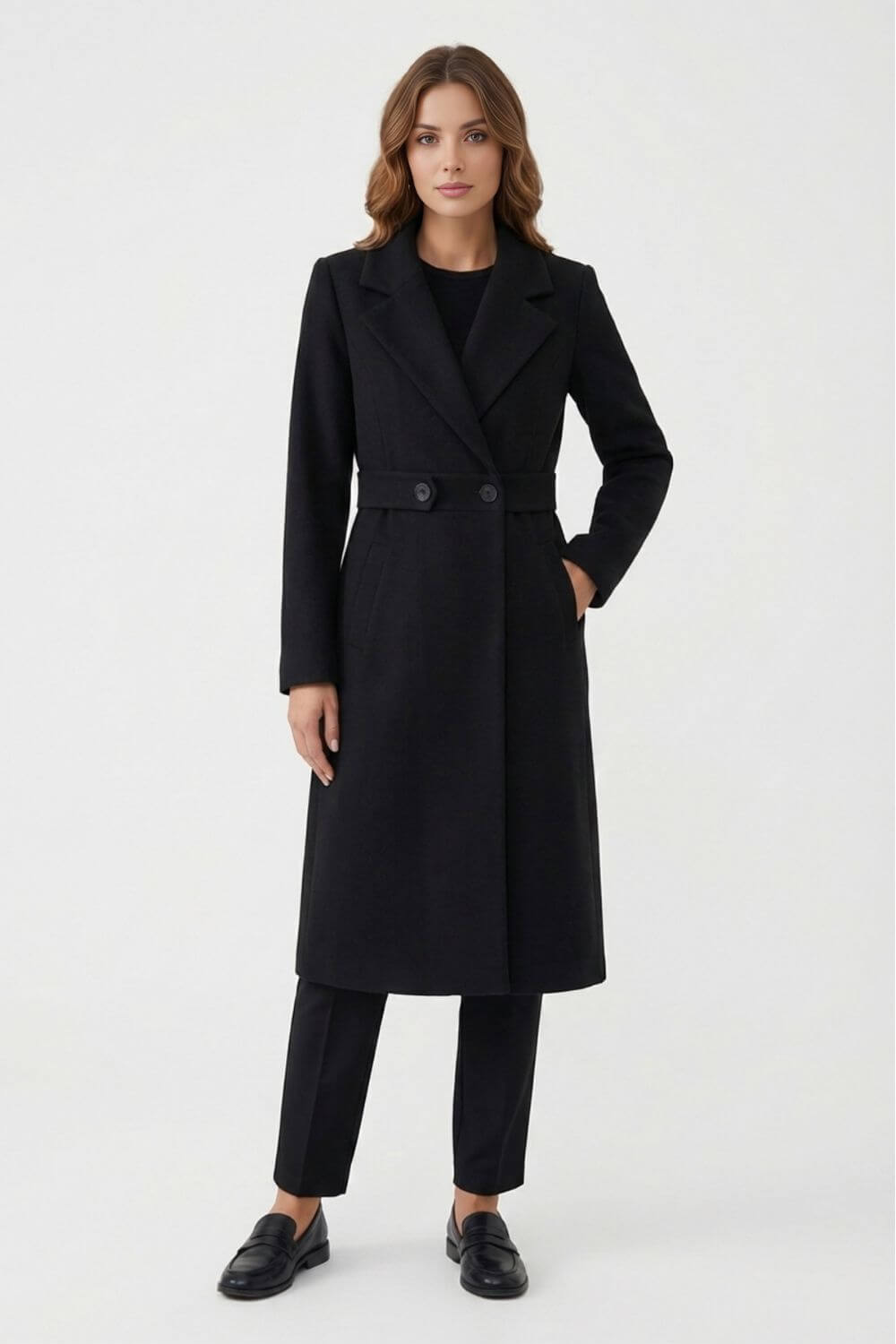 Elegant warm tailored coat for women | Caurelle -3