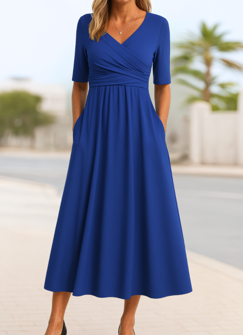 Classic flowy everyday dress for women | Elira -1