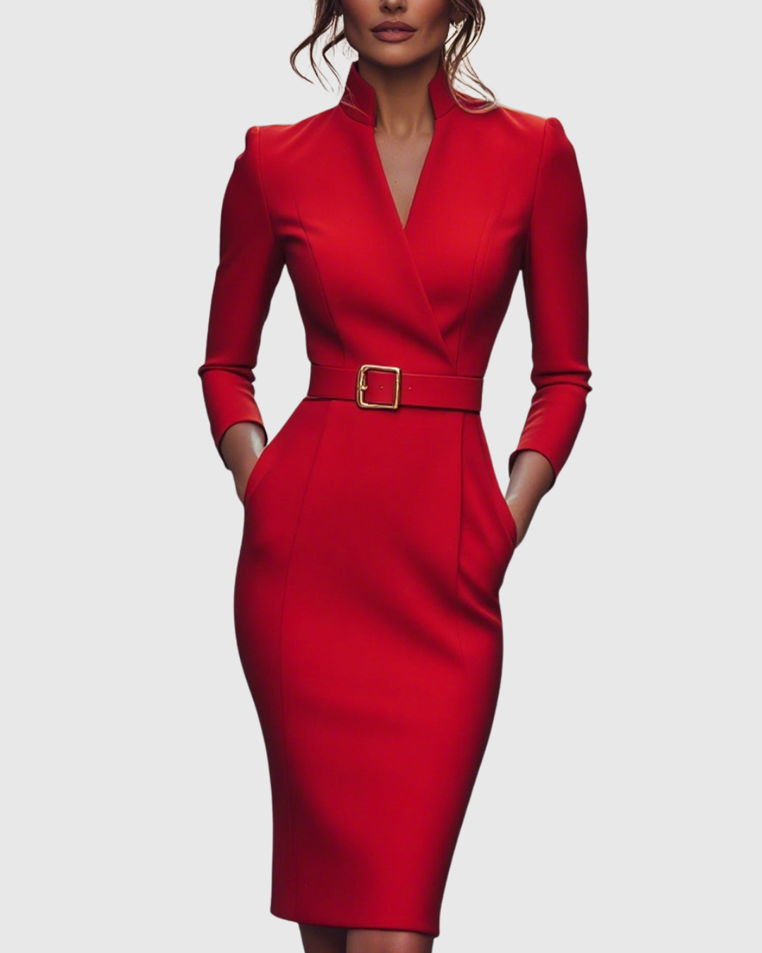 Elegant everyday relaxed midi dress for women | Claribel -5