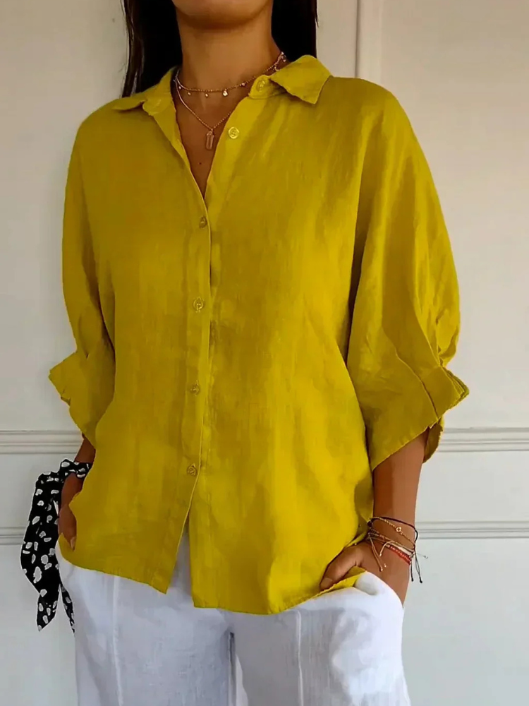 Classic elegant relaxed blouse for women | Lucille -9