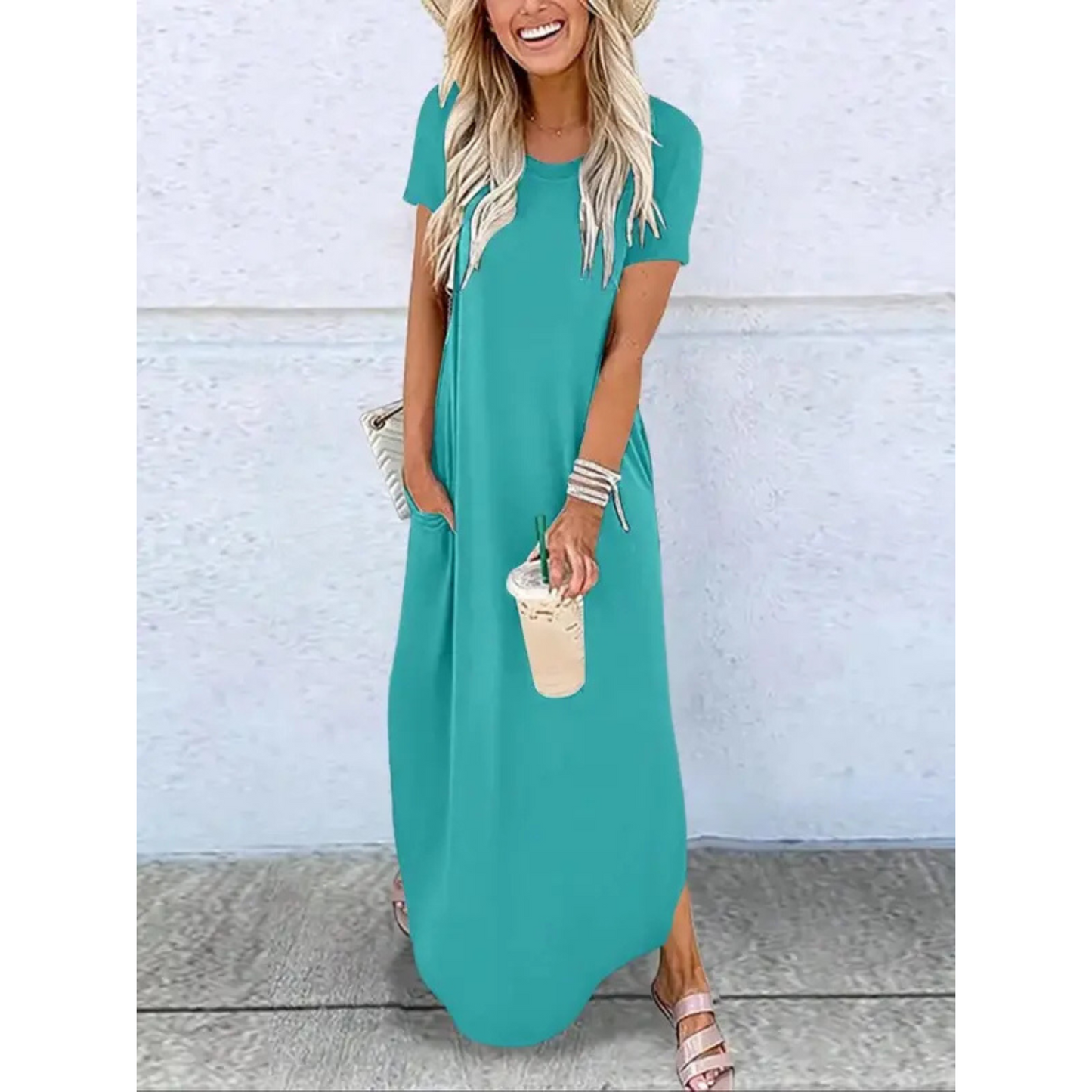 Elegant everyday relaxed maxi dress for women | Relna -3
