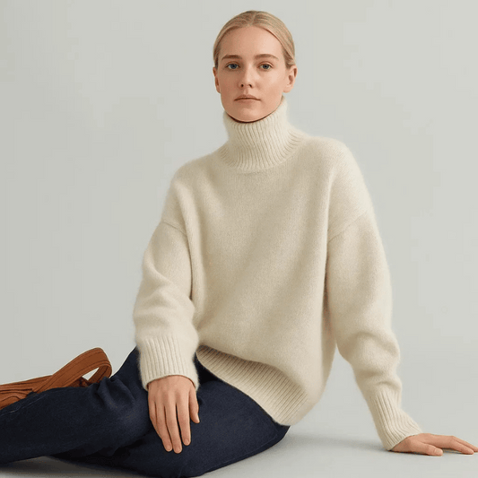 Classic relaxed ribbed jumper for women | Aurora -1