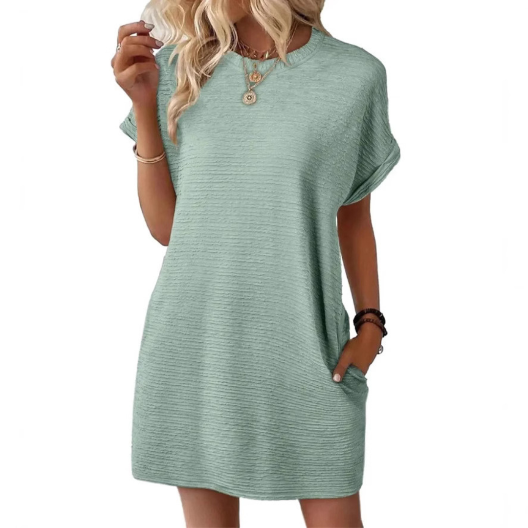 Elegant flowy relaxed dress for women | Evasha -3