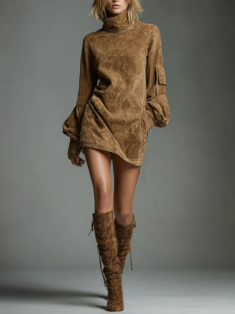 Feminine everyday relaxed mini dress for women -7
