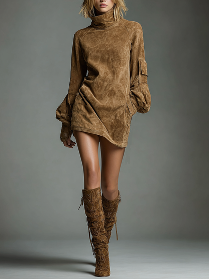 Feminine everyday relaxed mini dress for women -7
