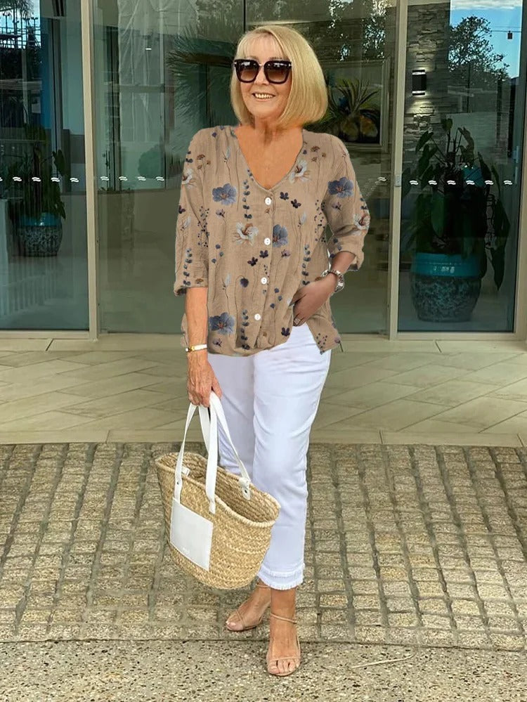 Elegant feminine relaxed blouse for women | Anita -2