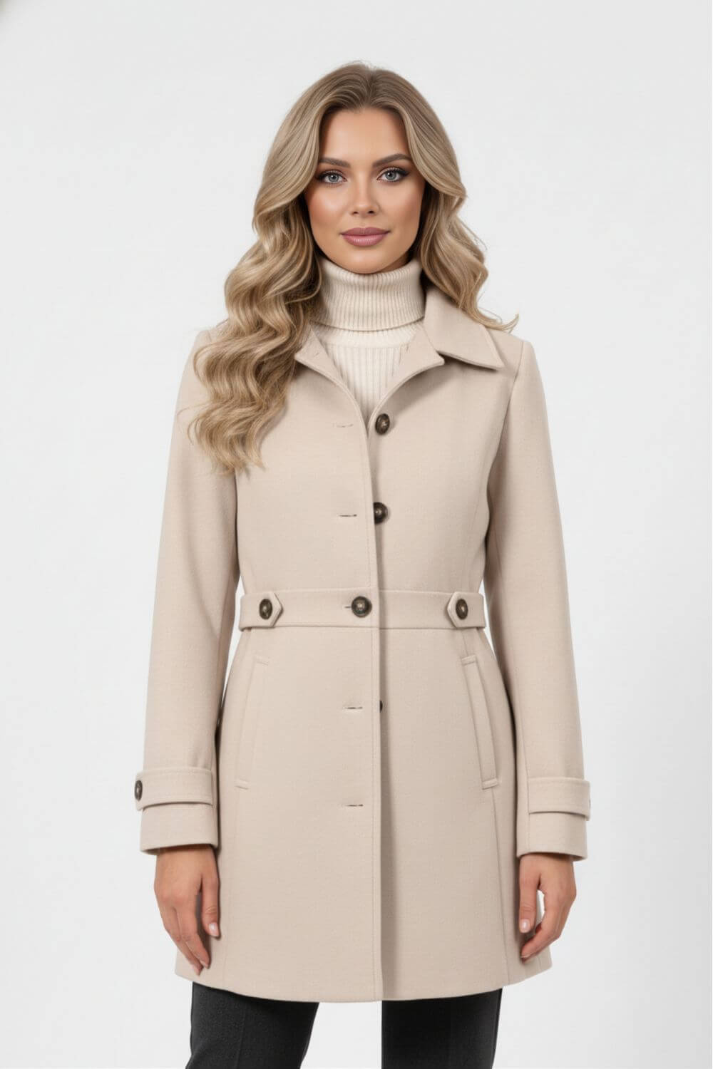 Classic elegant insulated coat for women | Caurelle -4