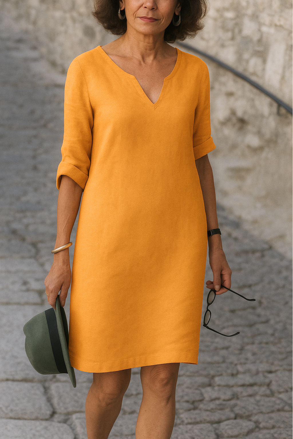 Classic flowy everyday dress for women | Elvy -4