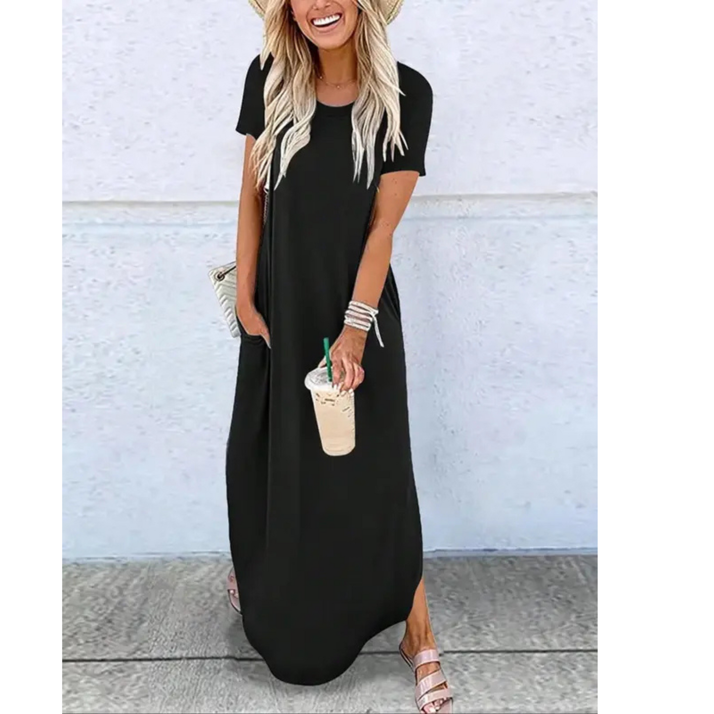 Elegant everyday relaxed maxi dress for women | Relna -4