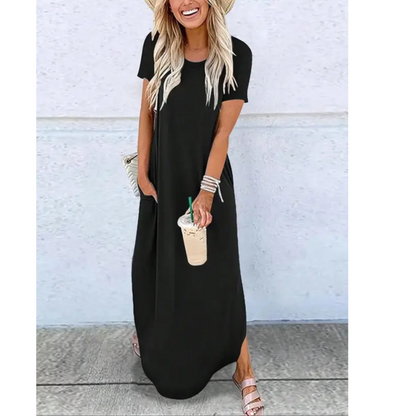 Elegant everyday relaxed maxi dress for women | Relna -4
