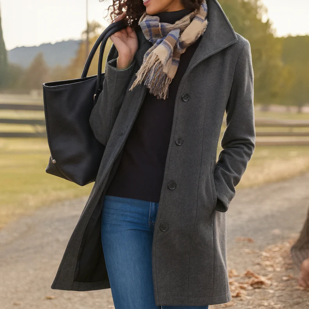 Classic elegant insulated coat for women | Serena -2