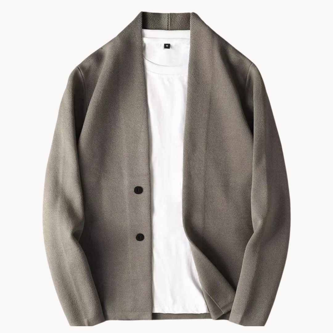 Longline knit ribbed cardigan for men | Belmont -1