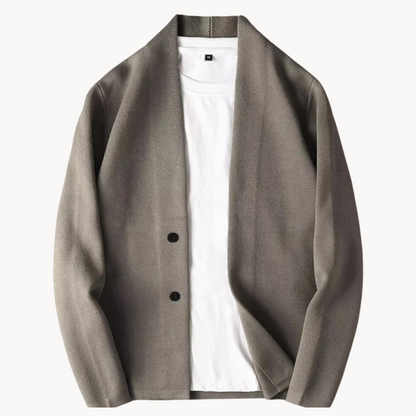 Longline knit ribbed cardigan for men | Belmont -1