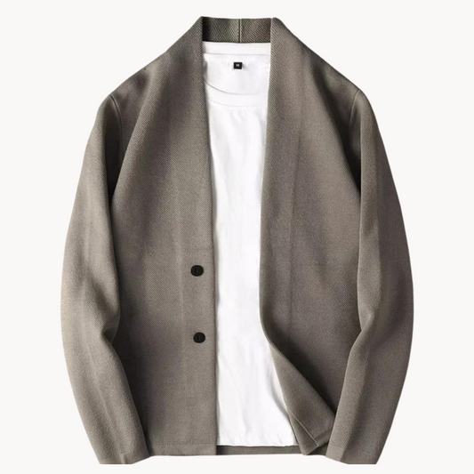 Longline knit ribbed cardigan for men | Belmont -1