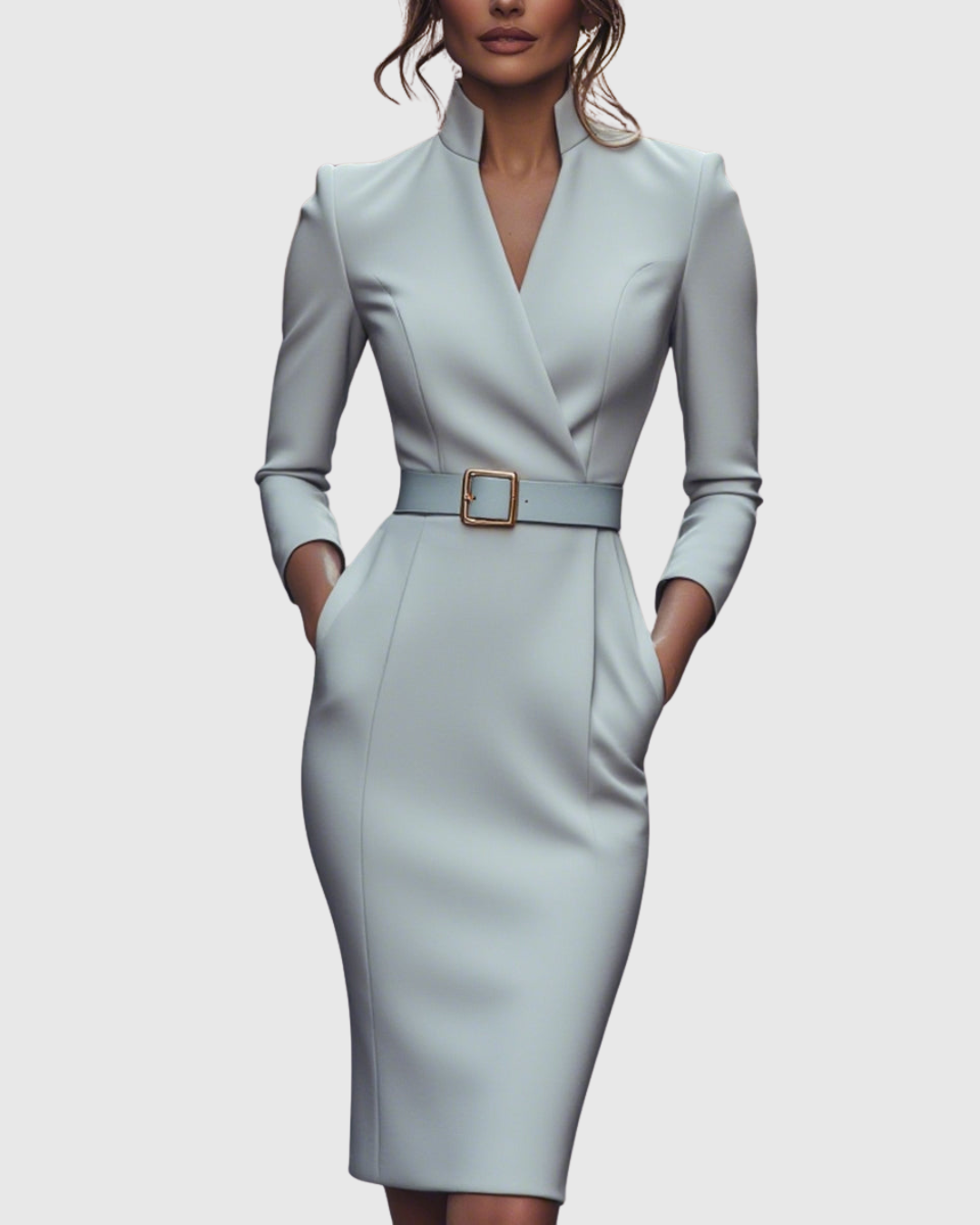 Elegant everyday relaxed midi dress for women | Claribel -10