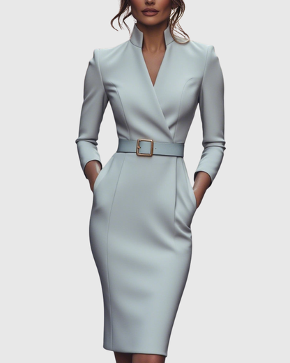 Elegant everyday relaxed midi dress for women | Claribel -10