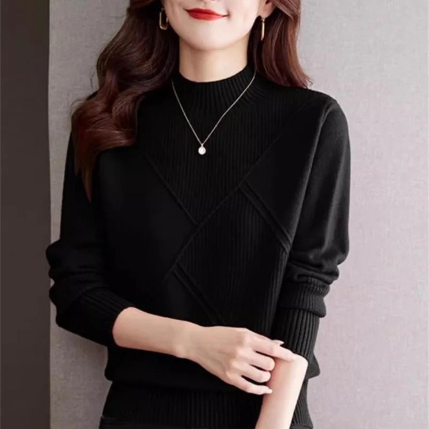Cosy knit ribbed jumper for women | Everett -1
