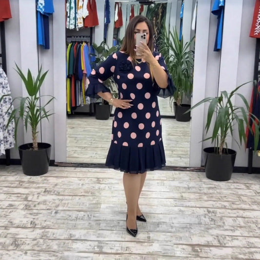 Elegant everyday relaxed midi dress for women | Palerine -1