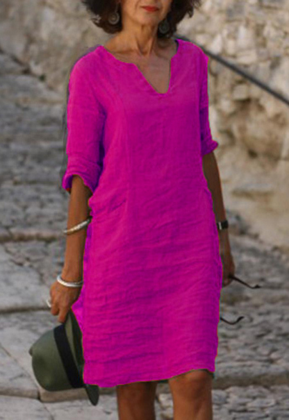 Classic flowy everyday dress for women | Elvy -11