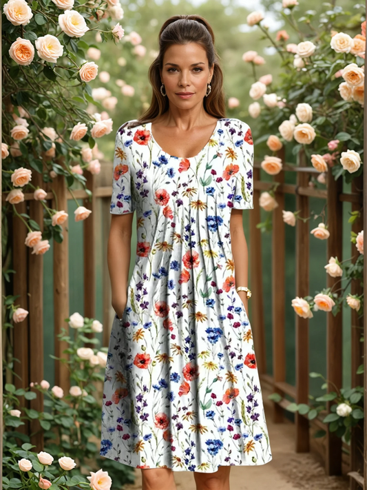 Classic elegant flowy dress for women | Marianne -1