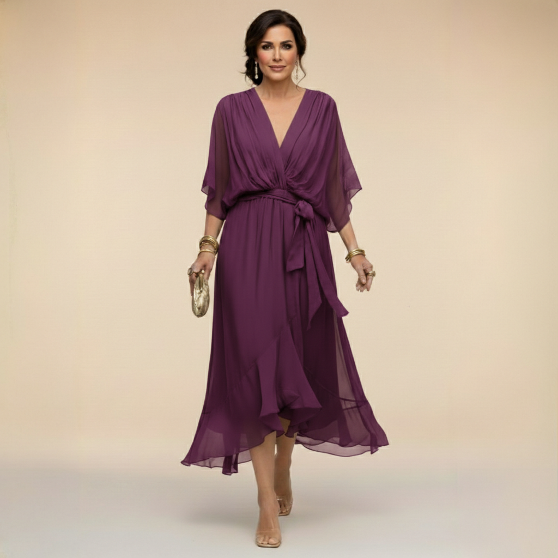Classic flowy everyday dress for women | Arabella -9