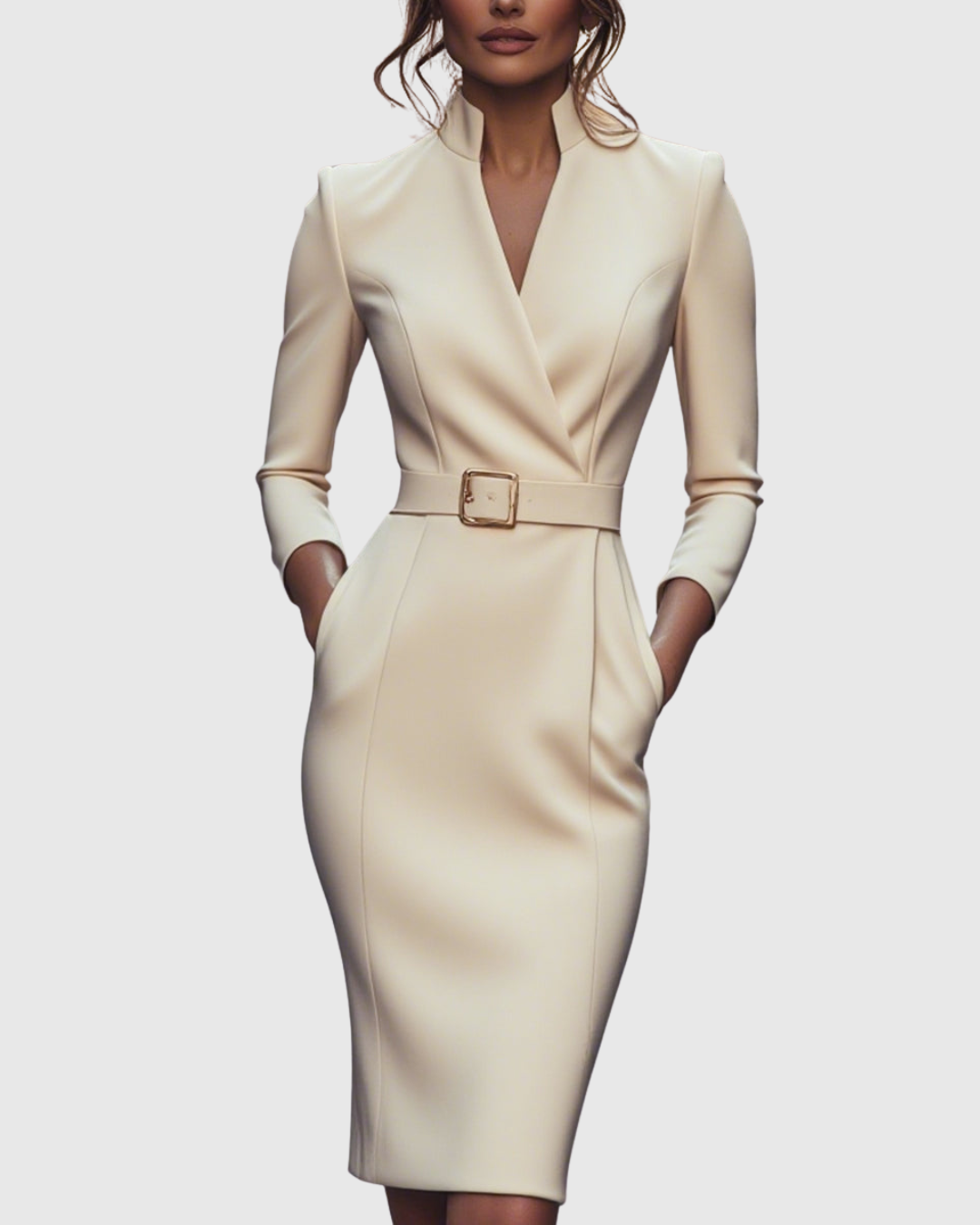 Elegant everyday relaxed midi dress for women | Claribel -8