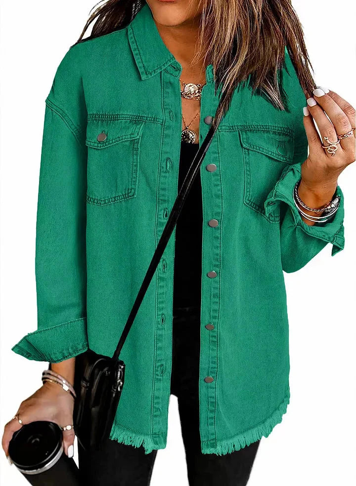 Classic everyday relaxed denim jacket for women | Katja -14