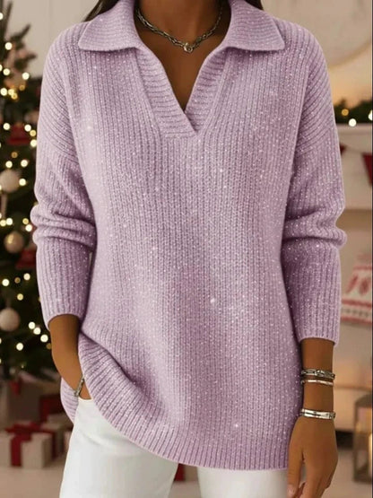 Soft relaxed ribbed jumper for women | Léonie -10