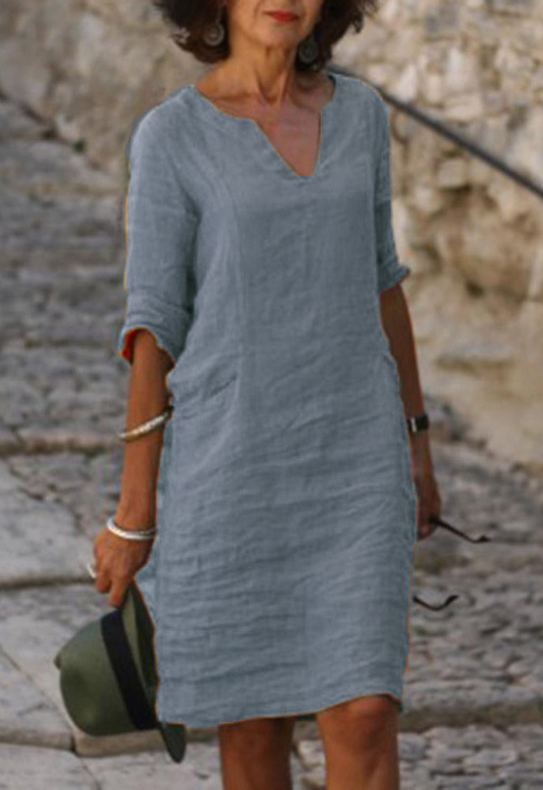 Classic flowy everyday dress for women | Elvy -9