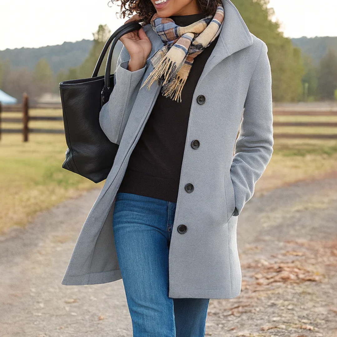 Classic elegant insulated coat for women | Serena -4