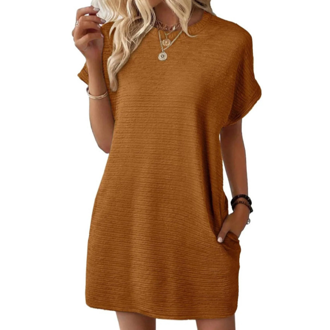 Elegant flowy relaxed dress for women | Evasha -6