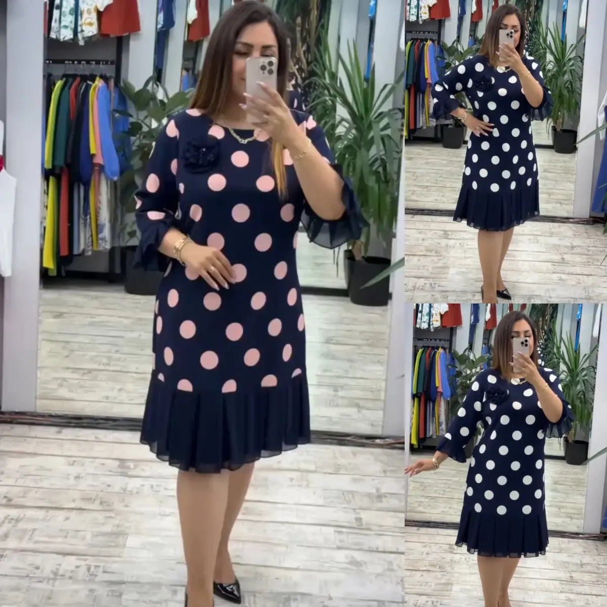 Elegant everyday relaxed midi dress for women | Palerine -2