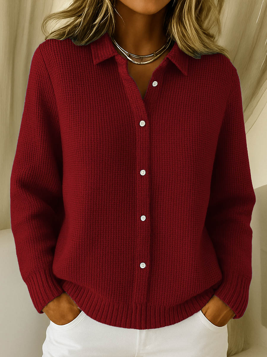 Classic knit ribbed cardigan for women | Seraphine -5