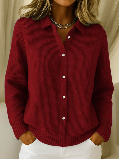 Classic knit ribbed cardigan for women | Seraphine -5