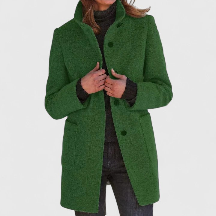 Classic tailored insulated coat for women | Loraviennea -6