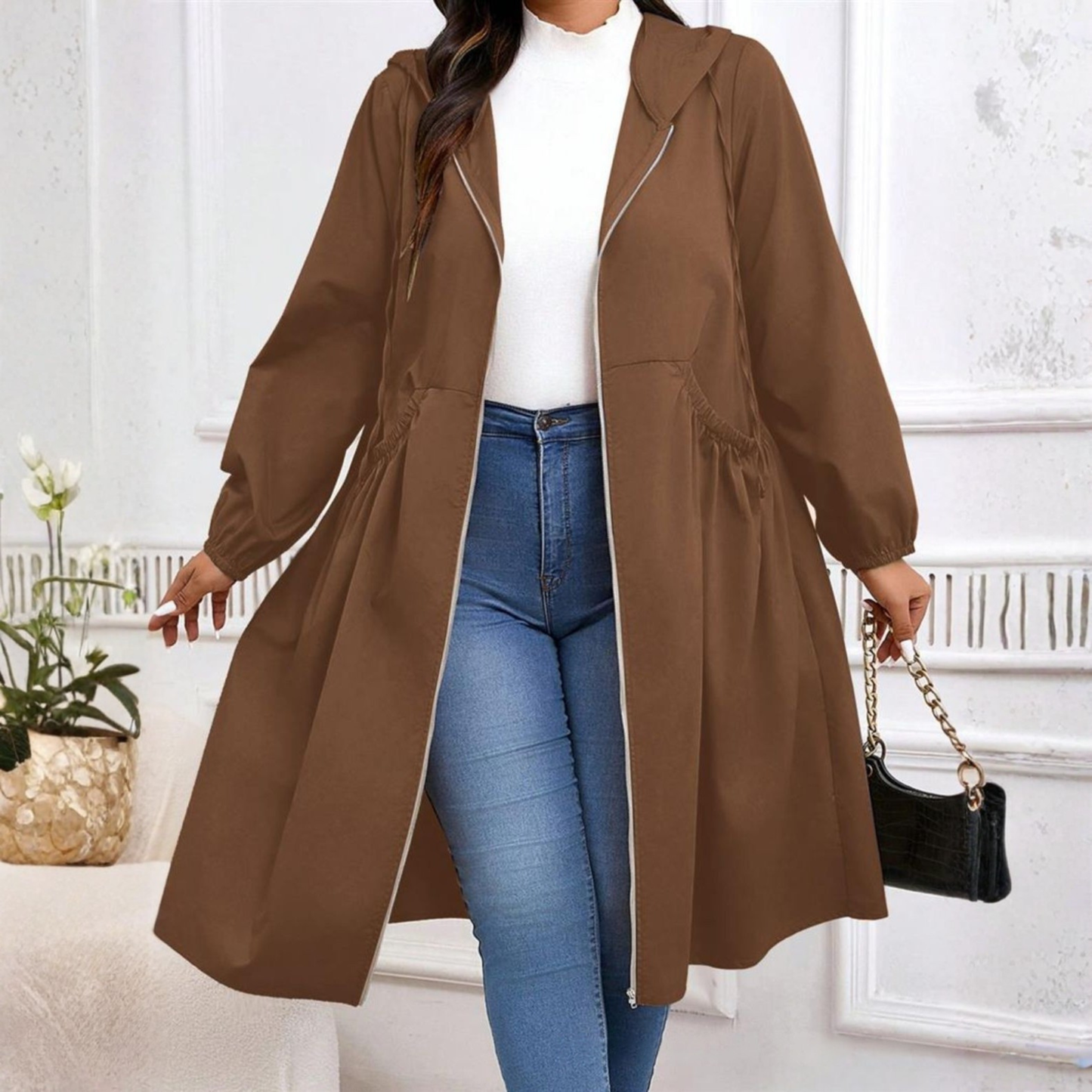 Elegant warm insulated coat for women | Avril -5