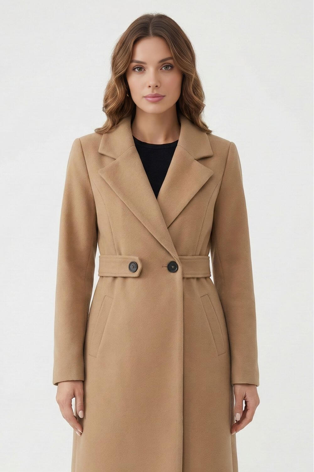 Elegant warm tailored coat for women | Caurelle -4