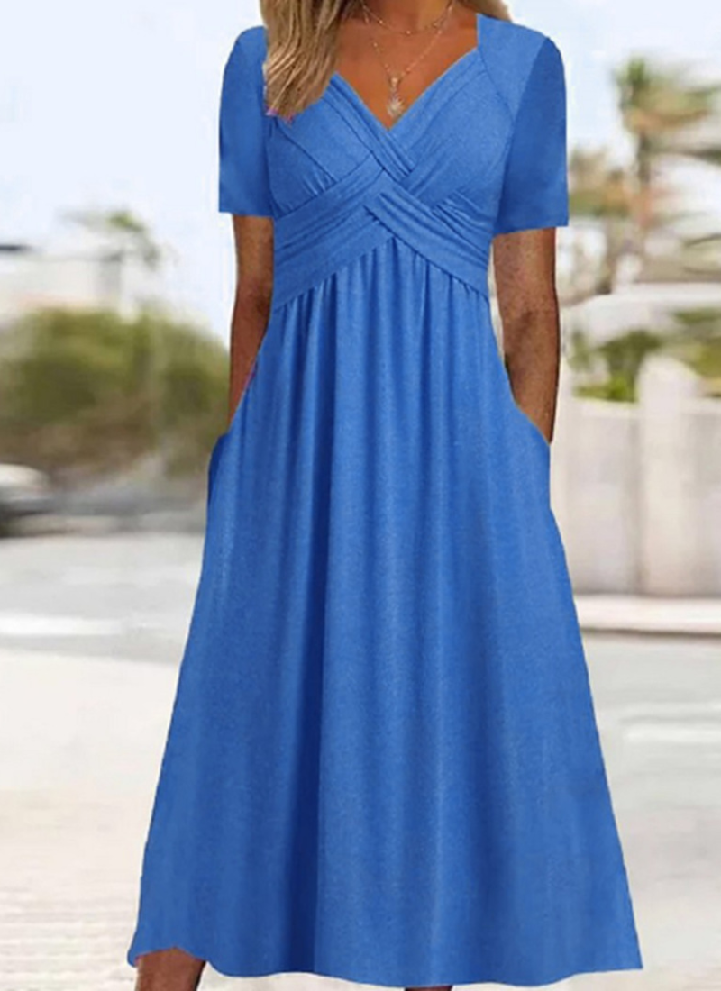 Classic flowy everyday dress for women | Elira -6