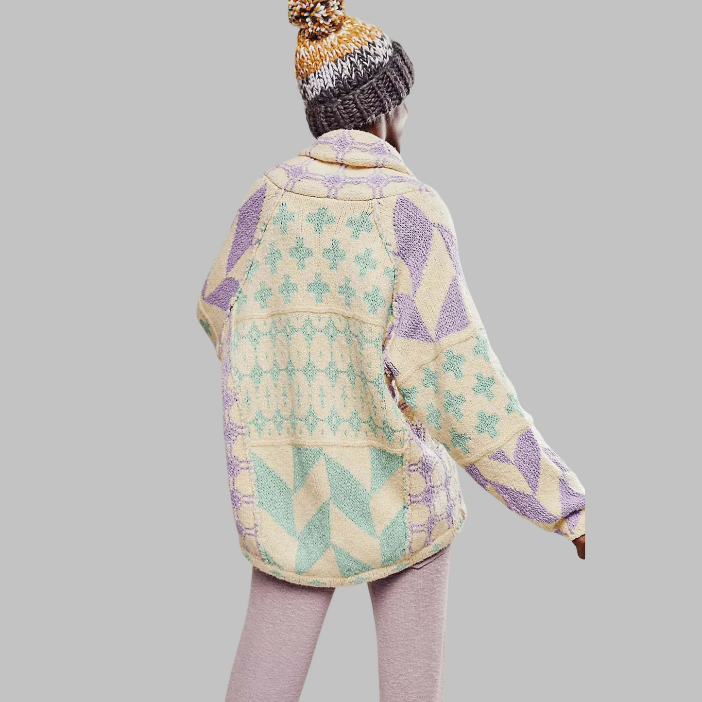 Cosy longline ribbed cardigan for women | Portia -5