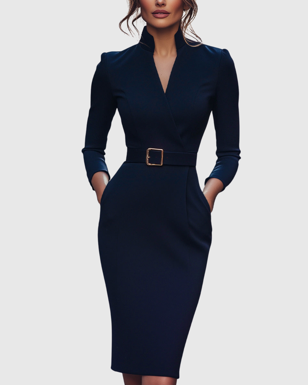 Elegant everyday relaxed midi dress for women | Claribel -7