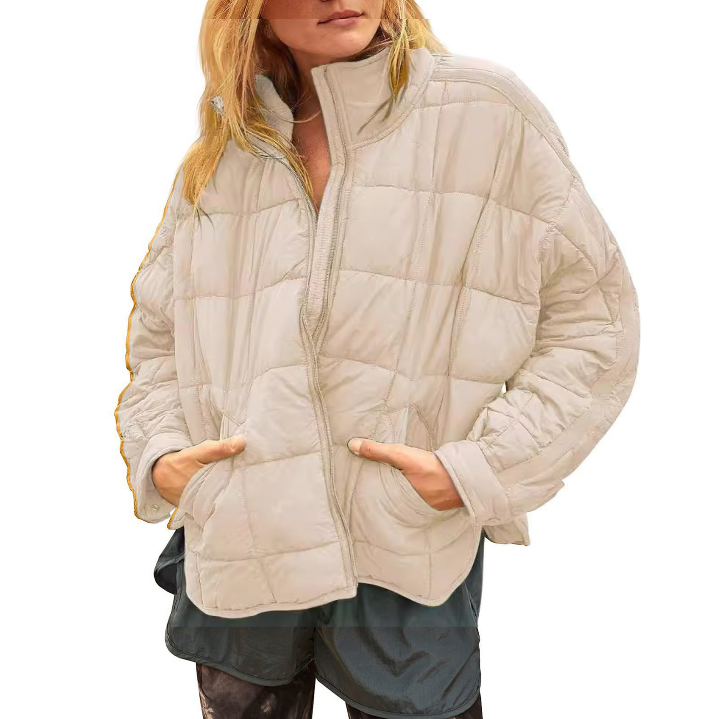 Warm lightweight quilted puffer jacket for women | APRIL -7