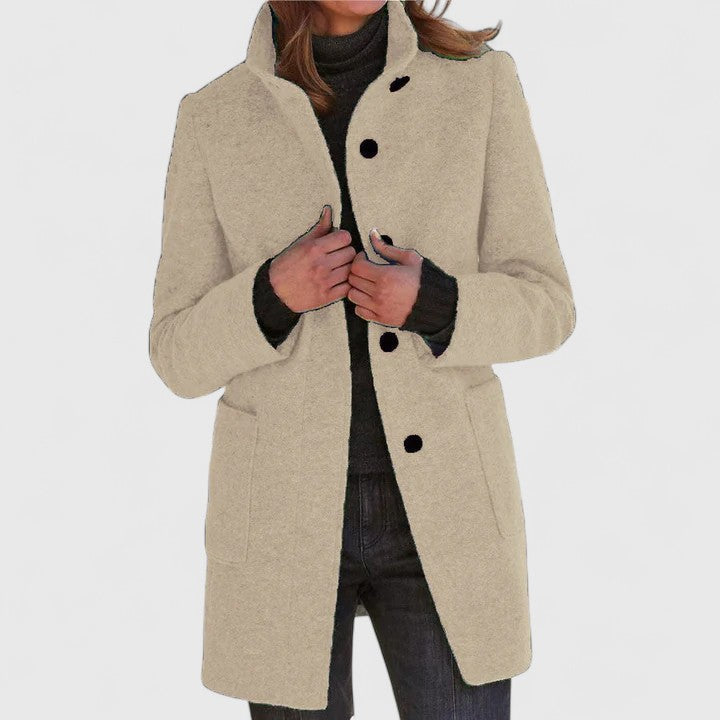 Classic tailored insulated coat for women | Loraviennea -7