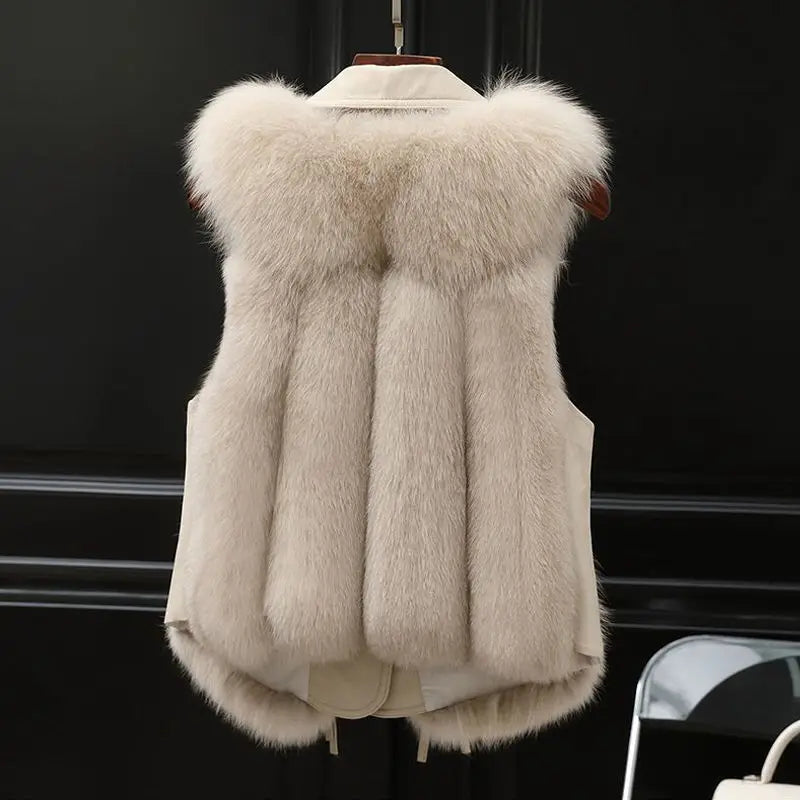 Elegant statement relaxed faux fur jacket for women | Nereida -8