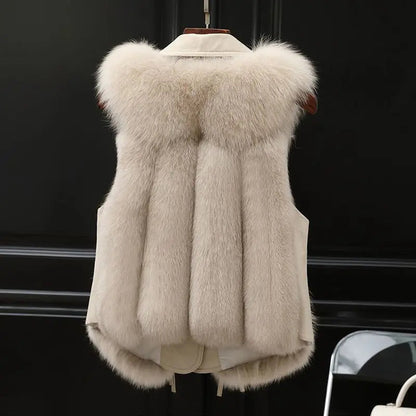 Elegant statement relaxed faux fur jacket for women | Nereida -8
