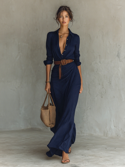 Classic everyday relaxed maxi dress for women -5
