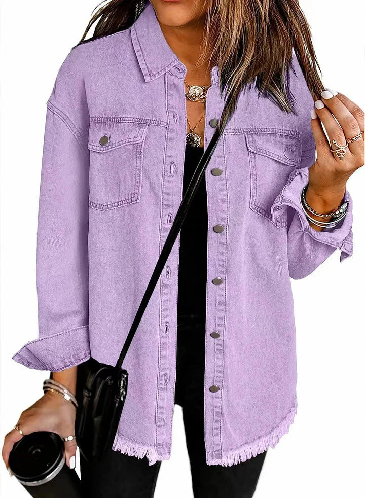 Classic everyday relaxed denim jacket for women | Katja -10